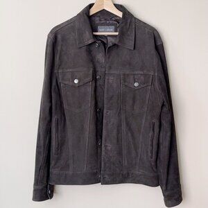 Slate & Stone Suede Trucker Jacket Dark Brown Small